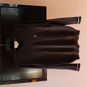 Mens Original Penguin Italian-made 100% wool v-neck sweater Gray Large